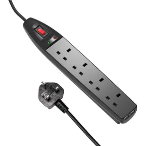 UK Pop up ซ็อกเก็ตสวิทช์ขยายไฟฟ้าซ็อกเก็ตป้องกันไฟกระชาก Power Strip Overload 4 ขา 230V 16A Usb ซ็อกเก็ตไม่สมาร์ท