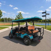 Voiturette de golf électrique tout-terrain 6 places avec siège arrière pliable et design étanche pour le transport dans les zones panoramiques insulaires