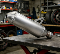 Silencieux d'échappement moto en acier inoxydable 60 mm avec DB Killer, style rallye aventure à enfiler, pièces de mise à niveau