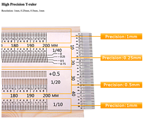 Regla de escala de agujero de corte de línea tipo T de alta precisión L-HT96, medidor de marcado de acero inoxidable para bricolaje, carpintería, carpintero - Product Image 2