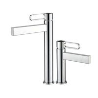 Robinet de lavabo en alliage de zinc chromé de qualité hôtelière, à eau froide uniquement, pour projets de salles de bain d'appartements à fort trafic