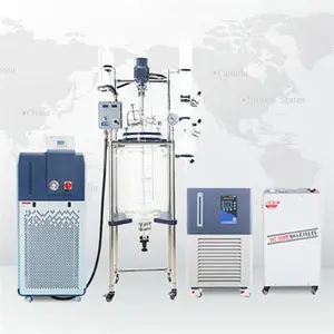 YUHUA Pyrex 200Liter Glass Reactor Enkel Layer Laboratory Heating Equipments 20L Glass Lined Stainless Steel Reactor