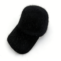 Gorro de Béisbol de Invierno Cálido y Esponjoso de Pelo de Conejo, Color Sólido, Felpa Suave, Estilo Newsboy para Mujer