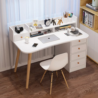 Bureau d'ordinateur en bois moderne et minimaliste multifonctionnel avec quatre tiroirs et une étagère pour le bureau et l'étude