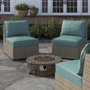 Brasero d'extérieur Db 9 H x 28 L en béton gris anthracite, style rustique, pour brûlage de bois, autoportant, pour espaces de convie dans le jardin - Product Image 3
