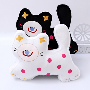 Nuevo Producto, Muestra Gratis, Diseño de Moda, Divertida Almohada de Felpa 3D con Forma de Cara de Gato, Almohada de Felpa con Estampado 3D - Product Image 2