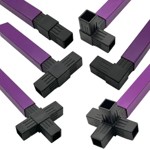 Customized Professional Plastic Pipe Fittings Tube Square Connectors 2way 3Way 4way 5way Corner Connector Square Tube Joint