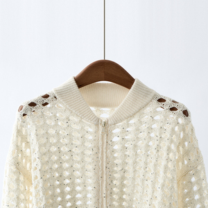 Venta caliente tridimensional Bobo Ball Hollow Sequin Lazy Knitwear <span class=keywords><strong>mujer</strong></span> Otoño e Invierno brillante elegante Top que combina con todo - Product Image 3