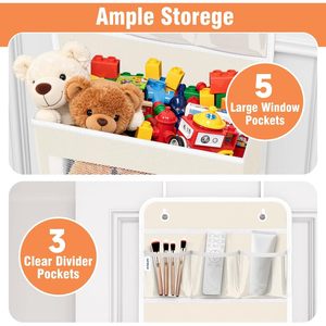 Over The Door Organizer 6 Tier Detachable Hanging <b>Storage</b> With Pockets For Bedroom Closet Organization - Product Image 4