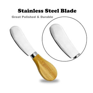 Divaricatori per formaggio con coltello da burro in acciaio inossidabile da 5 pollici con Set di coltelli per spalmatore di burro con manico in bambù - Product Image 3