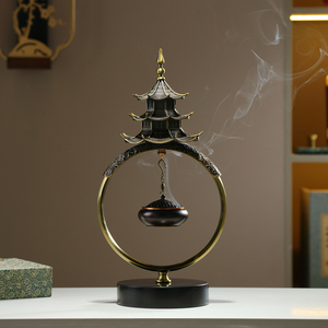เตาเผาเครื่องหอมแบบแขวนสไตล์จีนพร้อมของตกแต่งโต๊ะน้ำชาในร่มแบบเซน - Product Image 1