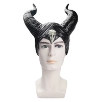 Nouveau masque de démon noir à cornes pour Halloween, coiffe de diable en plastique pour adulte, idéal pour les événements de cosplay, les fêtes et la décoration