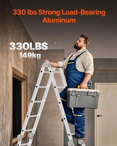 <span class=keywords><strong>Échelle</strong></span> pliante multifonction en aluminium avec roulettes portables, pliable - Product Image 4