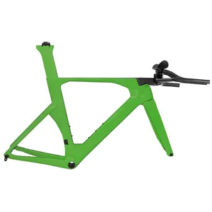 Leicht gewicht Carbon Aero Zeitfahren Fahrrad rahmen Versteckte interne Kabel Trial Fahrrad rahmen Disc Triathlon Rahmen Zeitfahren Frameset