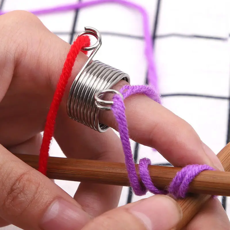 Hot Sale 2 Size Finger Ring Thimble Knitting Guide Ring Knitting Supplies Crochet Ring for Finger