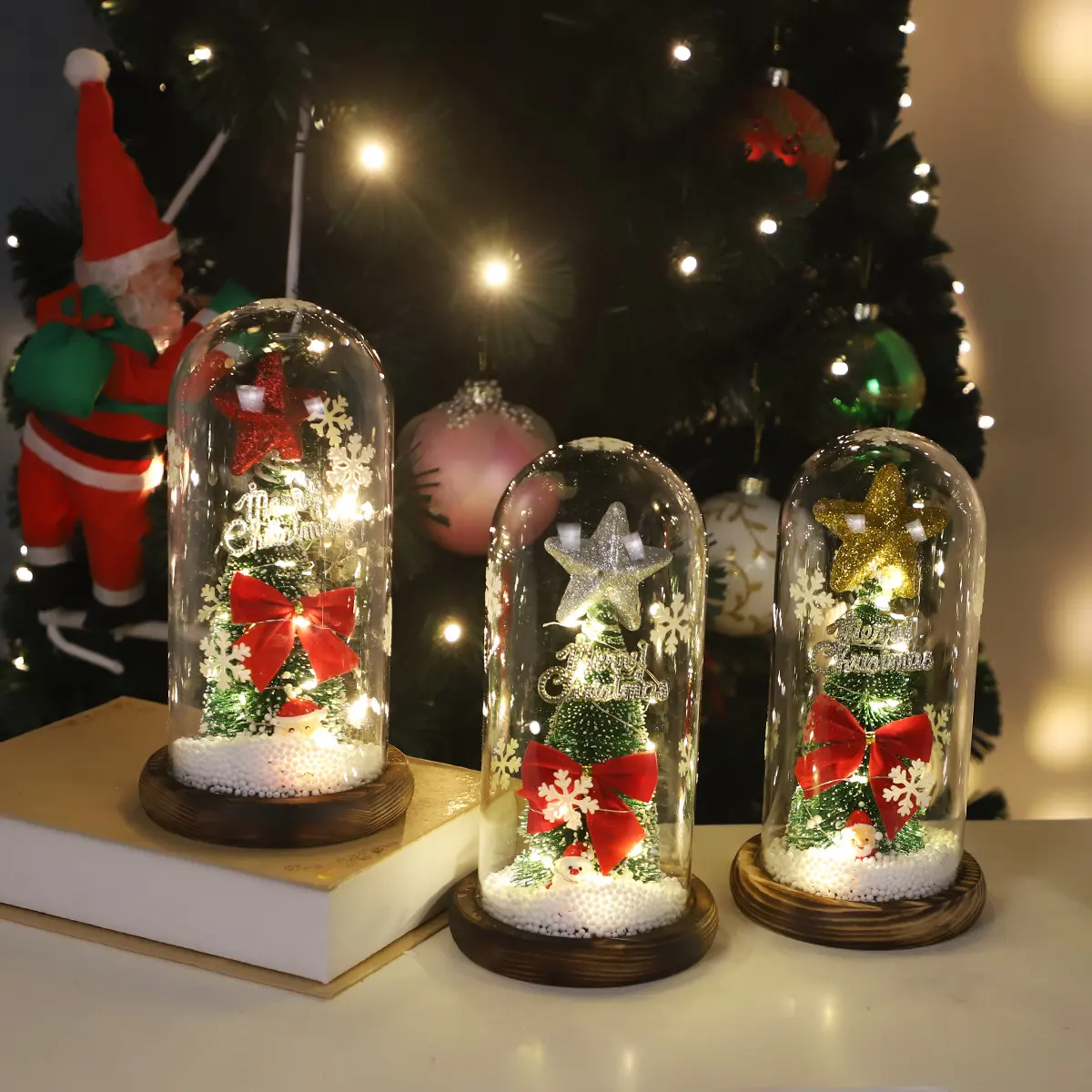 Regali di nozze per gli ospiti cupola di vetro con luce a Led eterna rosa galassia fiore rosa miglior regalo il giorno di san valentino natale