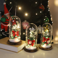 Cadeaux de mariage pour invité Dôme en verre avec lumière LED Éternelle Rose Galaxy Rose Fleur Meilleur cadeau pour la Saint-Valentin Noël