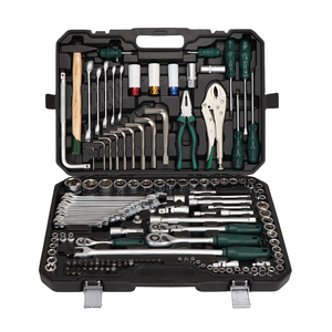 Kit d'outils de réparation automobile 142+2 pièces, clé à cliquet 72 dents, embouts de tournevis, étui rigide, personnalisable, fabrication OEM, aluminium - Product Image 1