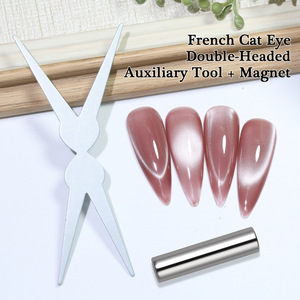 En gros Nouveaux ensembles d'aimants pour ongles double tête effet œil de chat et French pour le nail art DIY - Product Image 5