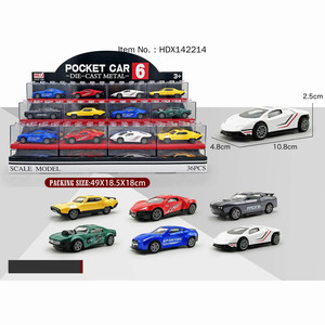 Modèle de voiture de course moulé sous pression à l'échelle <span class=keywords><strong>1</strong></span>:<span class=keywords><strong>43</strong></span> avec support d'affichage en acrylique, voiture de sport en alliage, modèle de voiture d'ingénierie, jouet cadeau pour enfants - Product Image 3