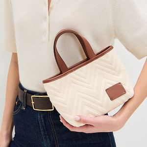 Bolsa de Lona Personalizada para Mujer, con Patrón Texturizado en Zigzag, Bordado, de Algodón, para Fin de Semana o Playa, con Cierre Magnético, Portátil, para Primavera - Product Image 2
