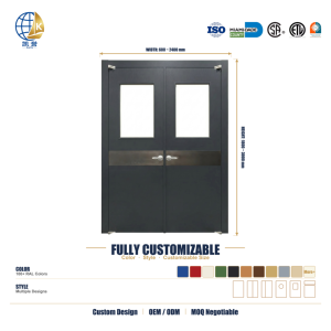Porte commerciale pleine hauteur avec panneau de vision anthracite pour entrée de <span class=keywords><strong>gratte</strong></span>-<span class=keywords><strong>ciel</strong></span>, taille personnalisée, usine chinoise - Product Image 2