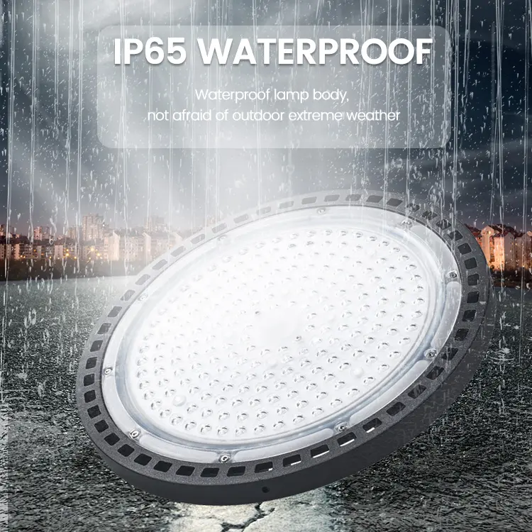 산업 작업장 창고 Highbay 점화 IP65 방수 SMD 3030 5050 100W 150W 200W UFO LED 높은 만 빛