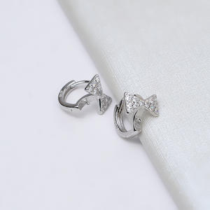 Pendientes de Plata S925 con Forma de Lazo, Edición Coreana, con Perlas, Accesorios de Joyería DIY 1218 - Product Image 3