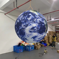 Ballon géant LED gonflable en forme de globe terrestre avec tissu Oxford, durable et facile à installer pour la publicité extérieure et la décoration