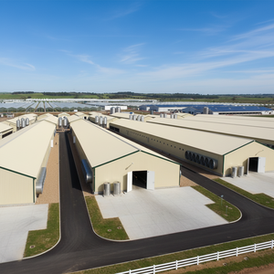 โรงเรือนเลี้ยงสัตว์กลางแจ้งทันสมัย ขนาด 6x9 เมตร โครงเหล็ก หลังคาแผ่นโลหะ สำหรับฟาร์มปศุสัตว์ โค แกะ ม้า และเล้าไก่ - Product Image 4