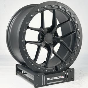 Jantes Beadlock KW 5x112 pour <span class=keywords><strong>Audi</strong></span> Q3 Q5 Q7 A6 R8 18 19 pouces, jantes noires personnalisées en alliage d'aluminium forgé - Product Image 6