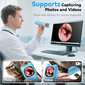 Q12-B caméras d'oreille d'animaux Observation en temps réel jusqu'à 128 Go Ensemble visuel Caméra d'oreille Vidéos photo Otoscope HD avec étui en silicone - Product Image 5