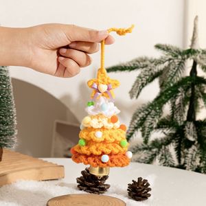 Kerajinan Kain Premium Rajutan Ombre Pink Pohon Natal Dekorasi Liburan Lucu untuk Pesta Rumah Hadiah Kustom dengan Pom-pom - Product Image 5