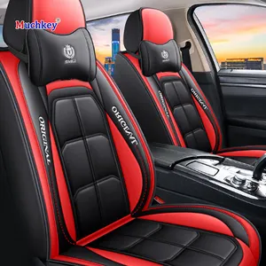 Muchkey Luxury Car Seat Covers Full Set Leather Automotive Vehicle Cushion Cover Waterproof Seat Cover
