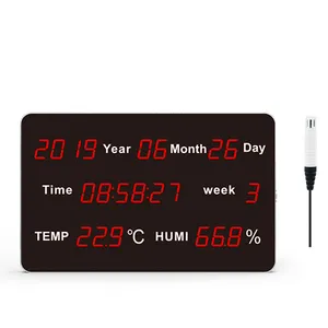Termometer Layar Led Besar Digital, Higrometer HUATO HE218A untuk Rumah Sakit