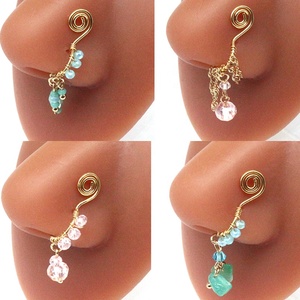 Gaby More เครื่องประดับจมูก,คลิปจมูกแบบไม่เจาะ CZ จี้หินกระต่าย - Product Image 3