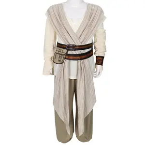 Celana kostum Cosplay anak perempuan Rey, baju celana dengan sabuk seragam untuk Halloween Ecowalson