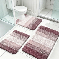 Ensemble de tapis de salle de bain en fausse fourrure de cachemire personnalisé en 3 pièces, absorbant, antidérapant, lavable, pour la salle de bain