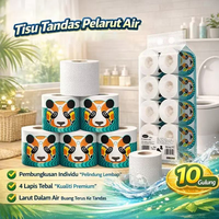 10 rouleaux de papier toilette épaissi 4 plis, super doux, soluble, 100% bambou vierge, écologique