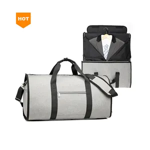 V-140 En Gros de haute qualité costume de vêtement emballage sac de voyage hommes costume sac pliable avec sac à chaussures et évent