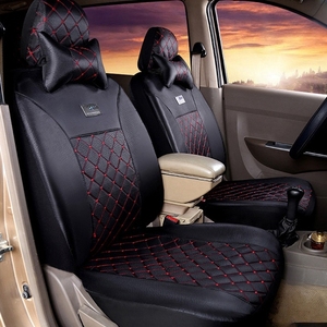 Accesorios de <span class=keywords><strong>Interior</strong></span> de coche Decoración Todo incluido Seda 7 plazas Cojín de asiento de coche Conjunto completo Fundas de asiento de coche deportivo de lujo - Product Image 1