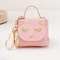 Dompet Koin Kulit PU Gantungan Kunci Tas Mini Dompet Koin Kantong Koin Tas Jinjing Mini Gantungan Kunci Tempat Earphone Dompet Desainer