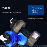 Botol Minum Dumbbell Kreatif Grosir, Botol Air Bentuk Dumbbell Plastik Isi Ulang Custom, Kapasitas Besar untuk Olahraga Luar Ruangan