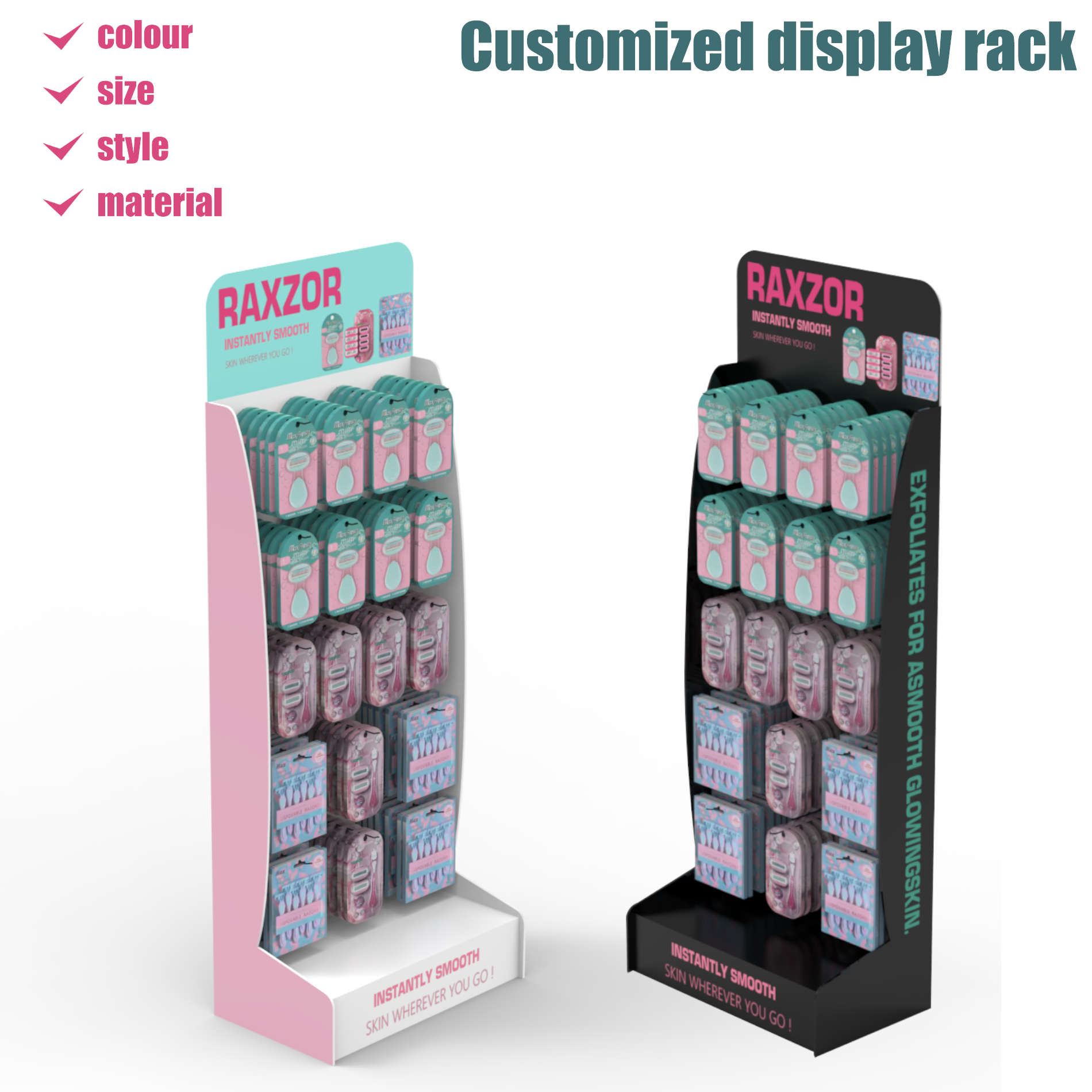 Apache Customized Light Duty Floor Standing Modern Cardboard Hook Display Rack for Supermarkets — view 2