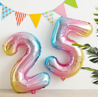 Cymylar 32 pouces dégradé couleur numéro ballon feuille dégradé couleur chiffres mariage bébé anniversaire orthographe Photo fête