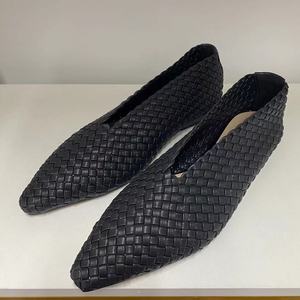 Mocassins plats de luxe pour femmes en cuir de vachette tressé 100% première couche, à bout pointu et talons bas, grandes tailles, direct usine - Product Image 6