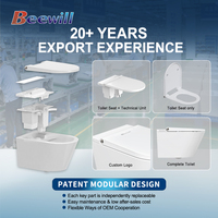 Nouvelle conception, certifiée CE, toilette intelligente électrique automatique murale monobloc avec capteur de salle de bain
