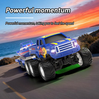 Mini camion pick-up RC en alliage, véhicule tout-terrain avec lumières LED, démonstration automatique, télécommande, jouet de course pour garçons et enfants, cadeau d'anniversaire