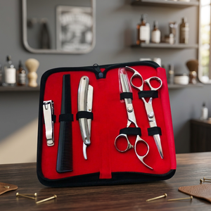 ASAP BEAUTY PAKISTAN Ensemble de ciseaux à cheveux durables de 6,0 pouces en acier HRC Rockwall, design tendance, pointe affûtée, pour coiffeur et barbier, avec brosses et peignes - Product Image 6