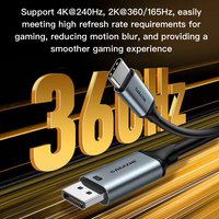 SAMZHE Adaptateur USB-C vers DP1.4 Thunderbolt 4/5 8K60Hz, convertisseur 2K360Hz pour écran d'iPhone 16/17, iPad, ordinateur portable, PC, moniteur